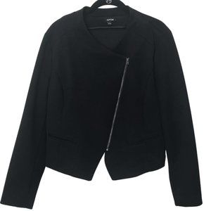 Apt. 9 | Black Cropped Asymmetrical Moto Blazer Jacket | L